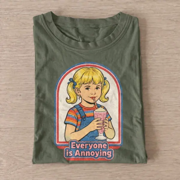 Everyone is annoying retro graphic t shirt olive20everyone is annoying.webp