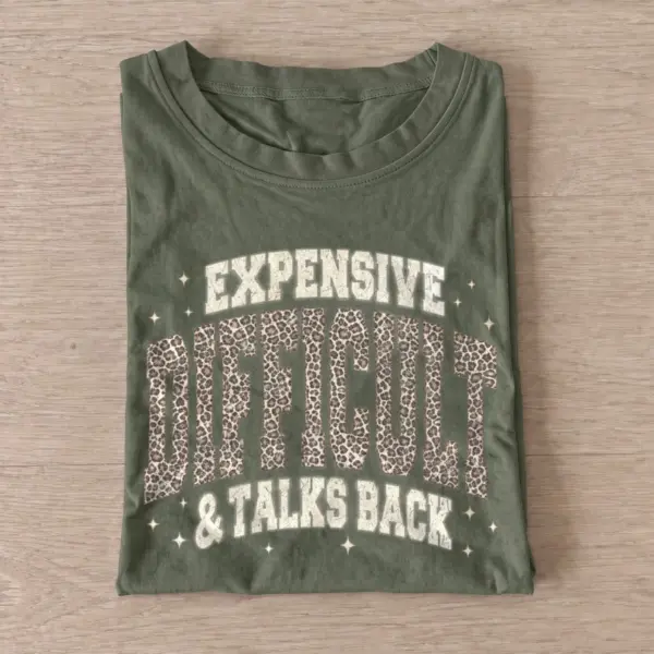 Expensive difficult talks back leopard t shirt olive20expensive difficult.webp