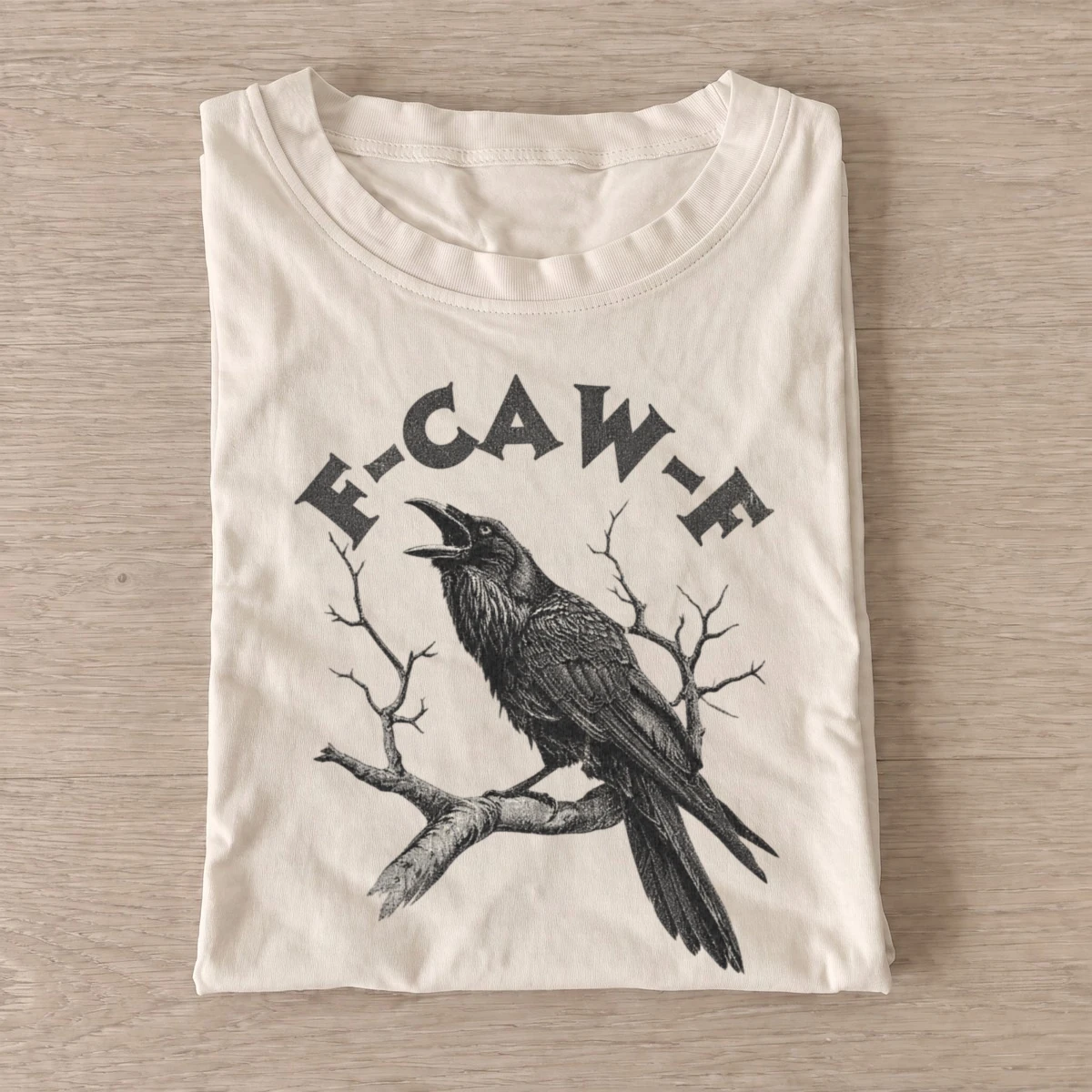 F caw f cawing crow t shirt sand20cawing branch crow.webp