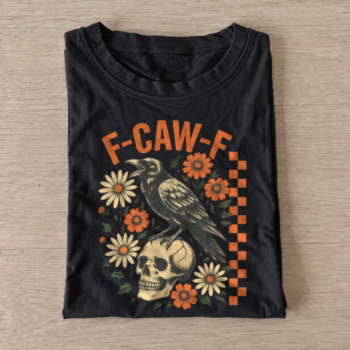 F caw f floral skull crow t shirt black20floral skull crow.webp