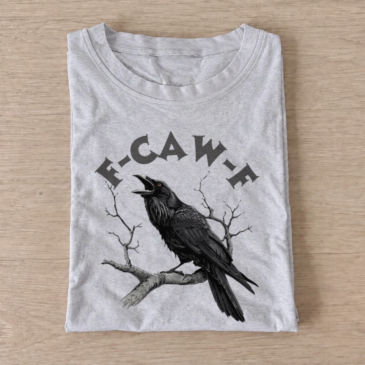 F caw f crow t shirt gray20f caw f crow.webp