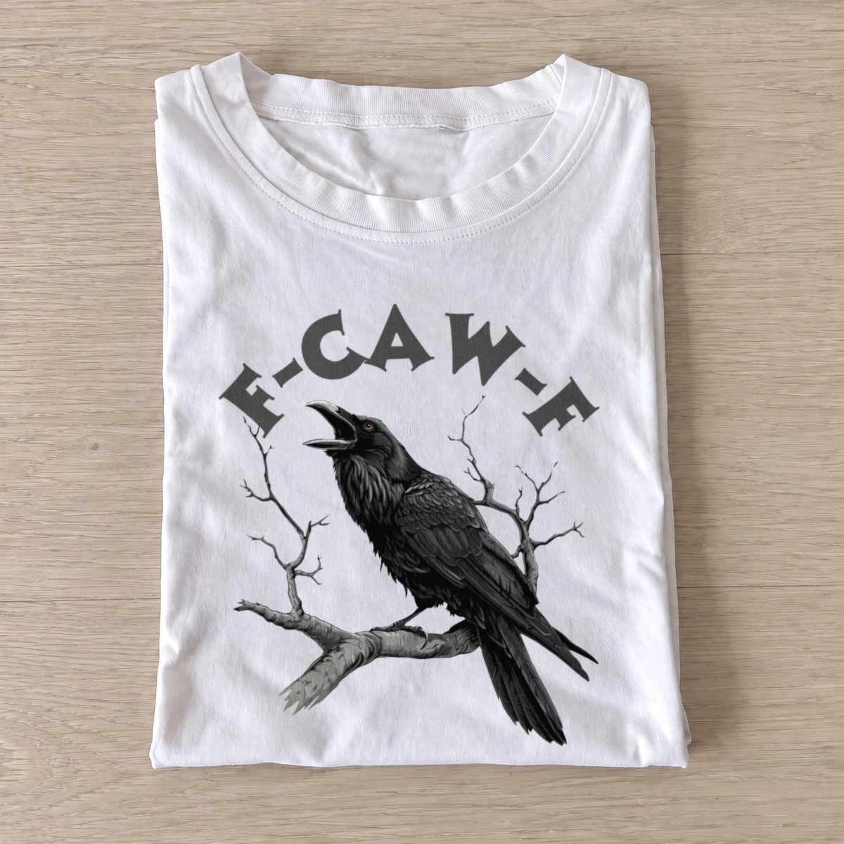 F caw f crow t shirt white20f caw f crow.webp