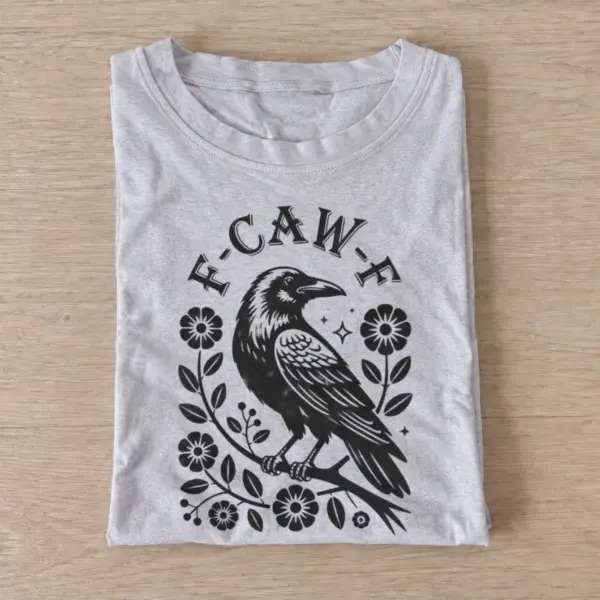 F caw f folk crow t shirt gray20folk caw crow.webp