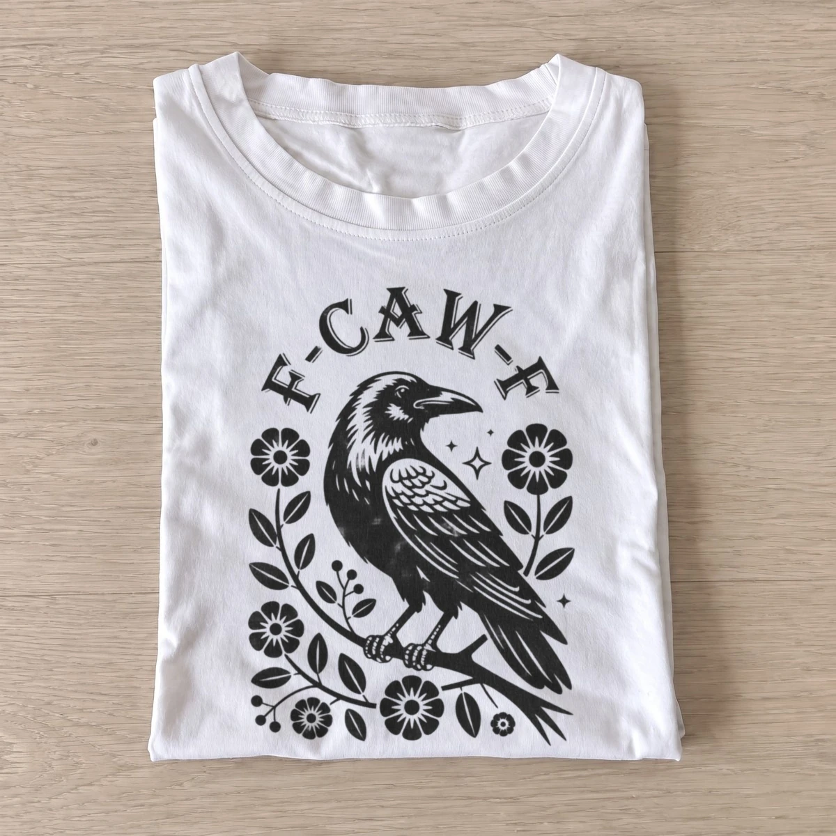 F caw f folk crow t shirt white20folk caw crow.webp