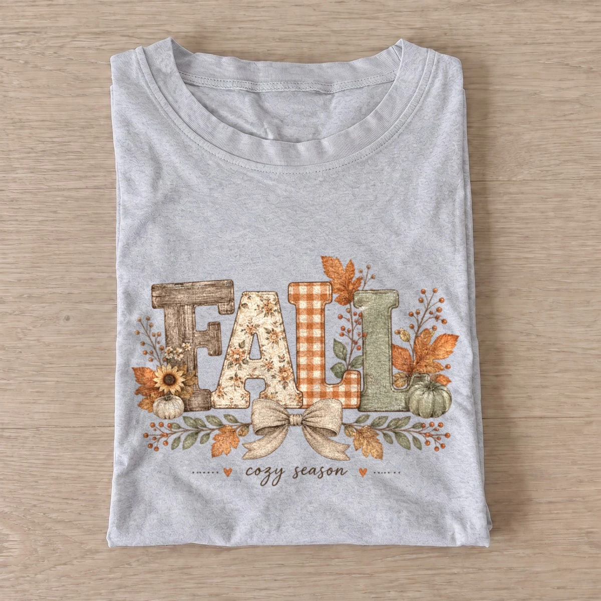 Fall cozy season letters t shirt gray20cozy fall letters.webp