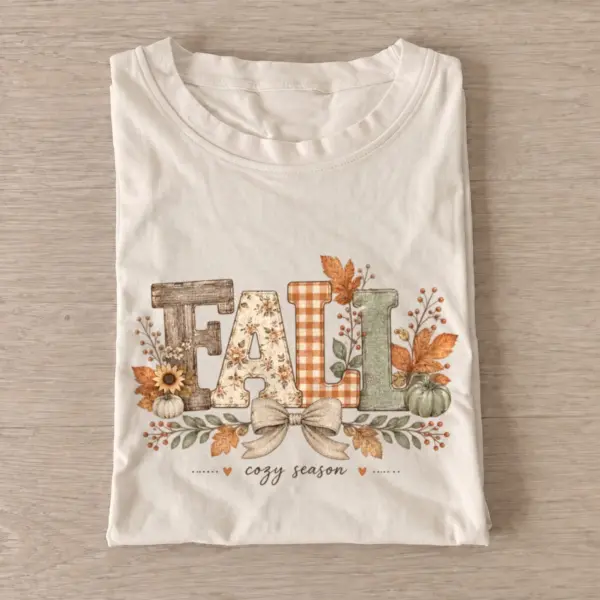 Fall cozy season letters t shirt sand20cozy fall letters.webp