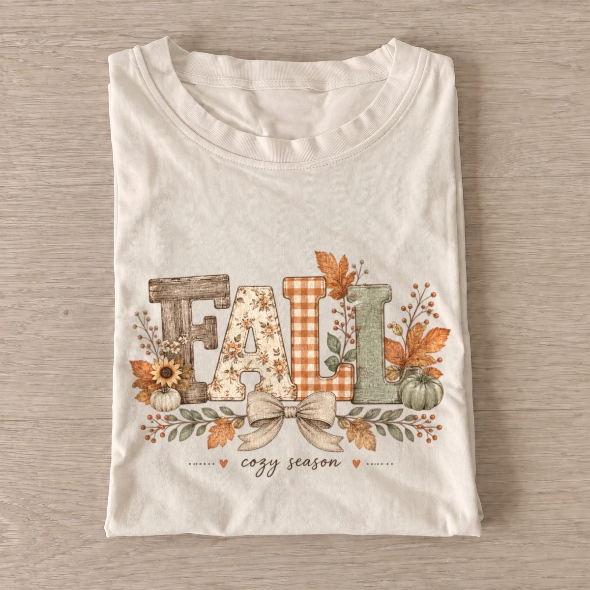 Fall cozy season letters t shirt sand20cozy fall letters.webp