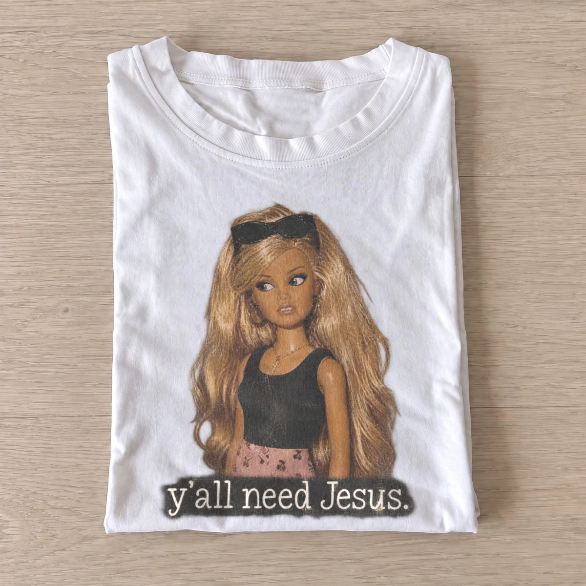 Fashion doll yall need jesus t shirt white20fashion doll faith.webp
