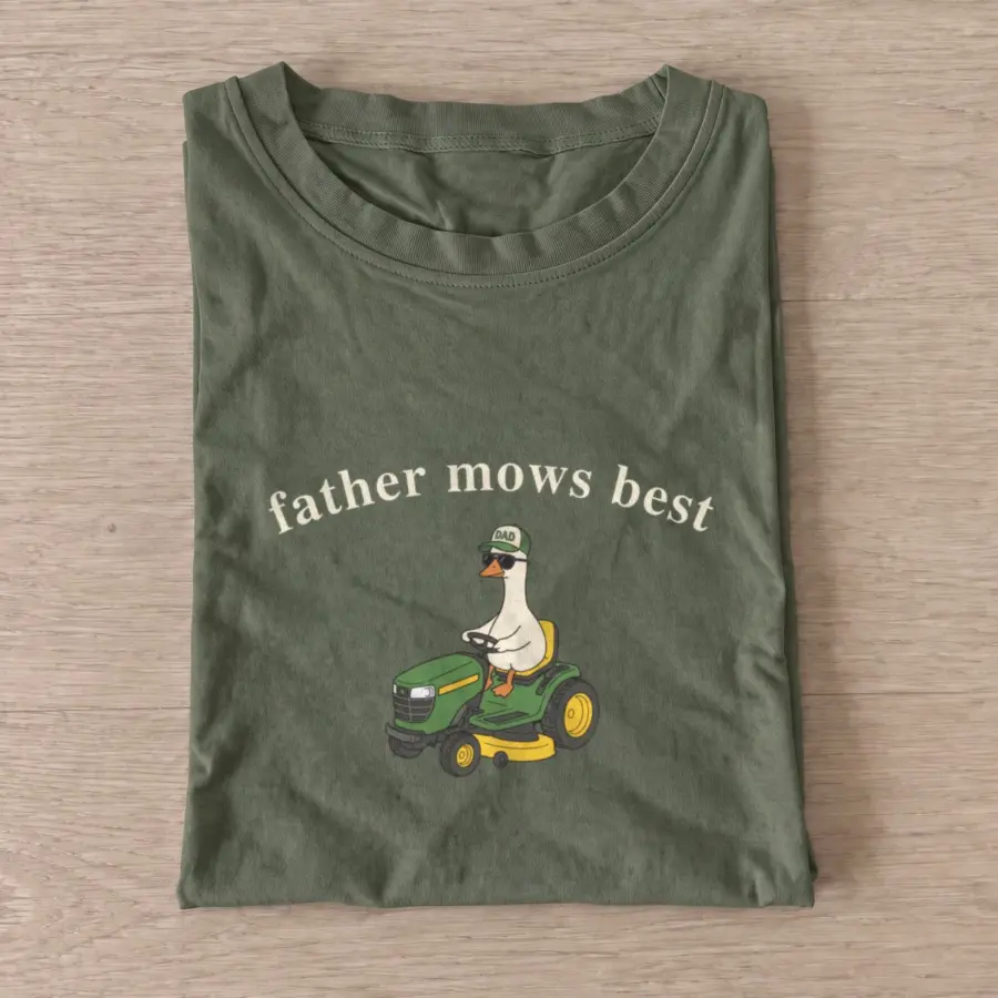 Father mows best goose t shirt olive20father mows best goose.webp