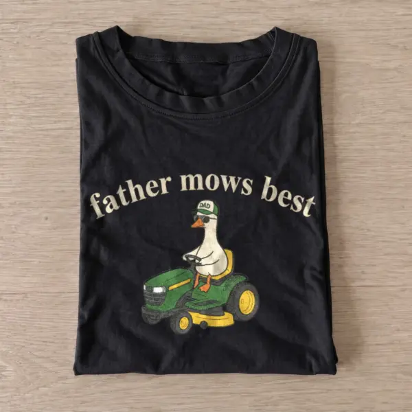 Father mows best lawn mower goose t shirt black20mower dad goose.webp