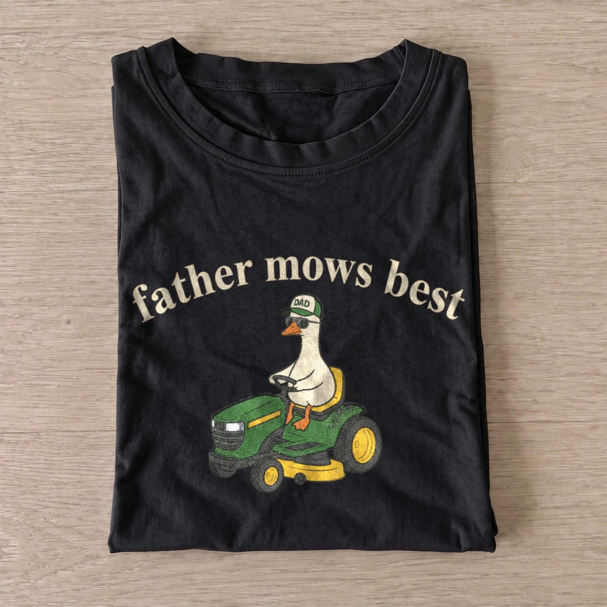 Father mows best lawn mower goose t shirt black20mower dad goose.webp