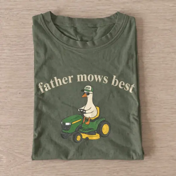Father mows best lawn mower goose t shirt olive20mower dad goose.webp
