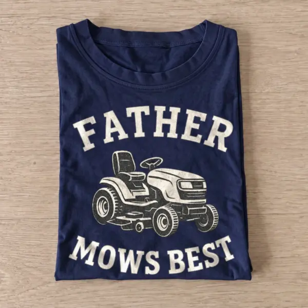 Father mows best lawn mower t shirt navy20father mows best.webp