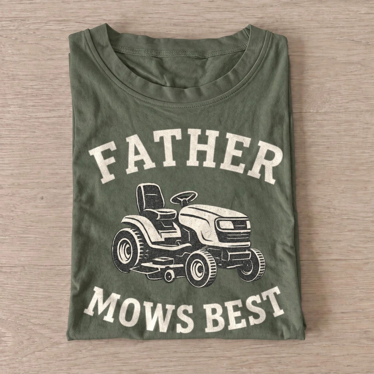 Father mows best lawn mower t shirt olive20father mows best.webp
