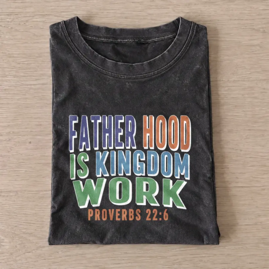 Fatherhood Kingdom Work Vintage Graphic T-Shirt — graphic design