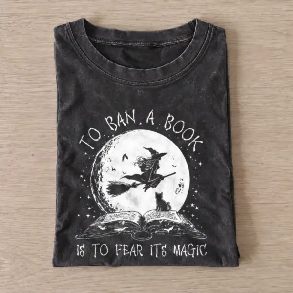 Fear book magic vintage t shirt washed20black20fear book magic.webp