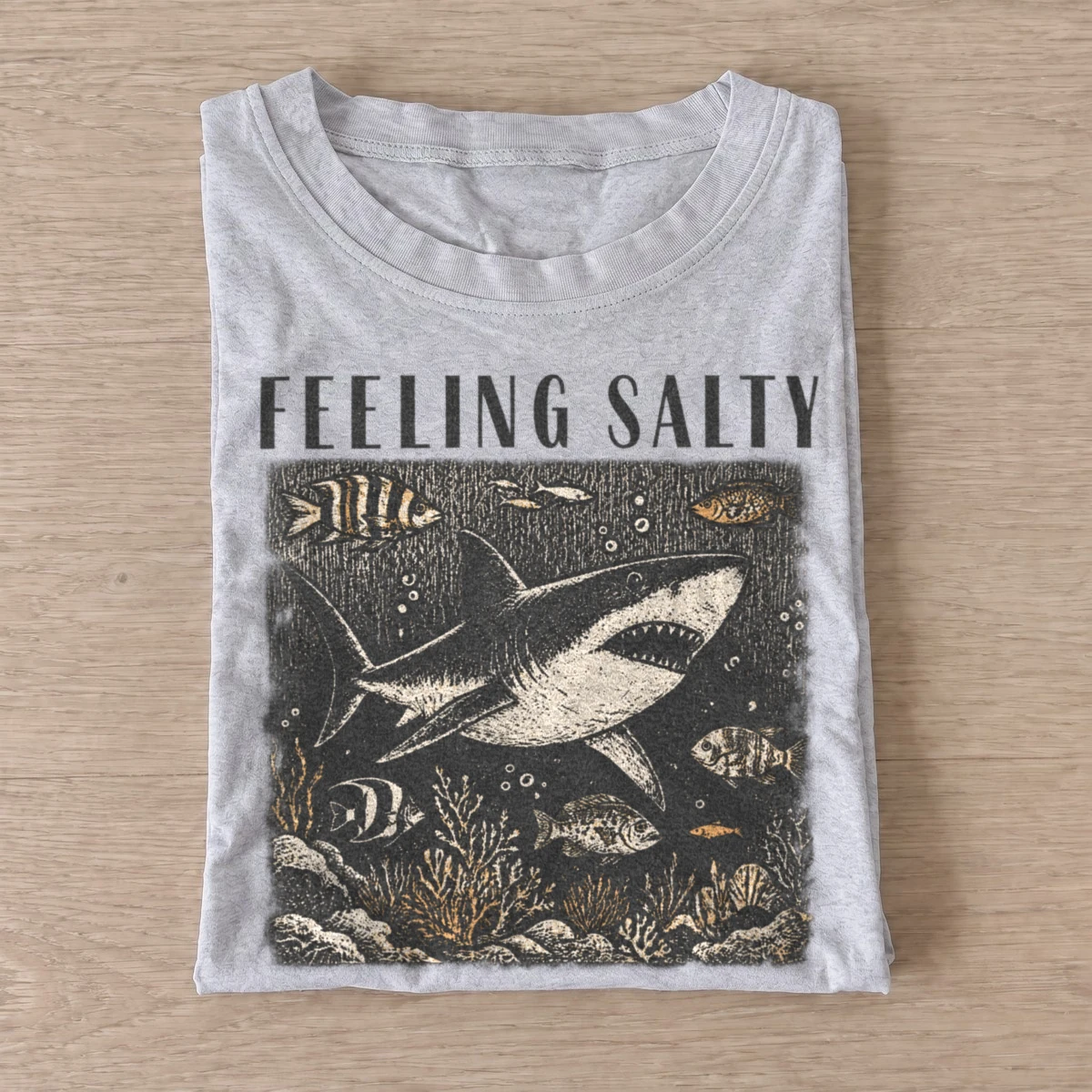 Feeling salty shark t shirt gray20feeling salty shark.webp