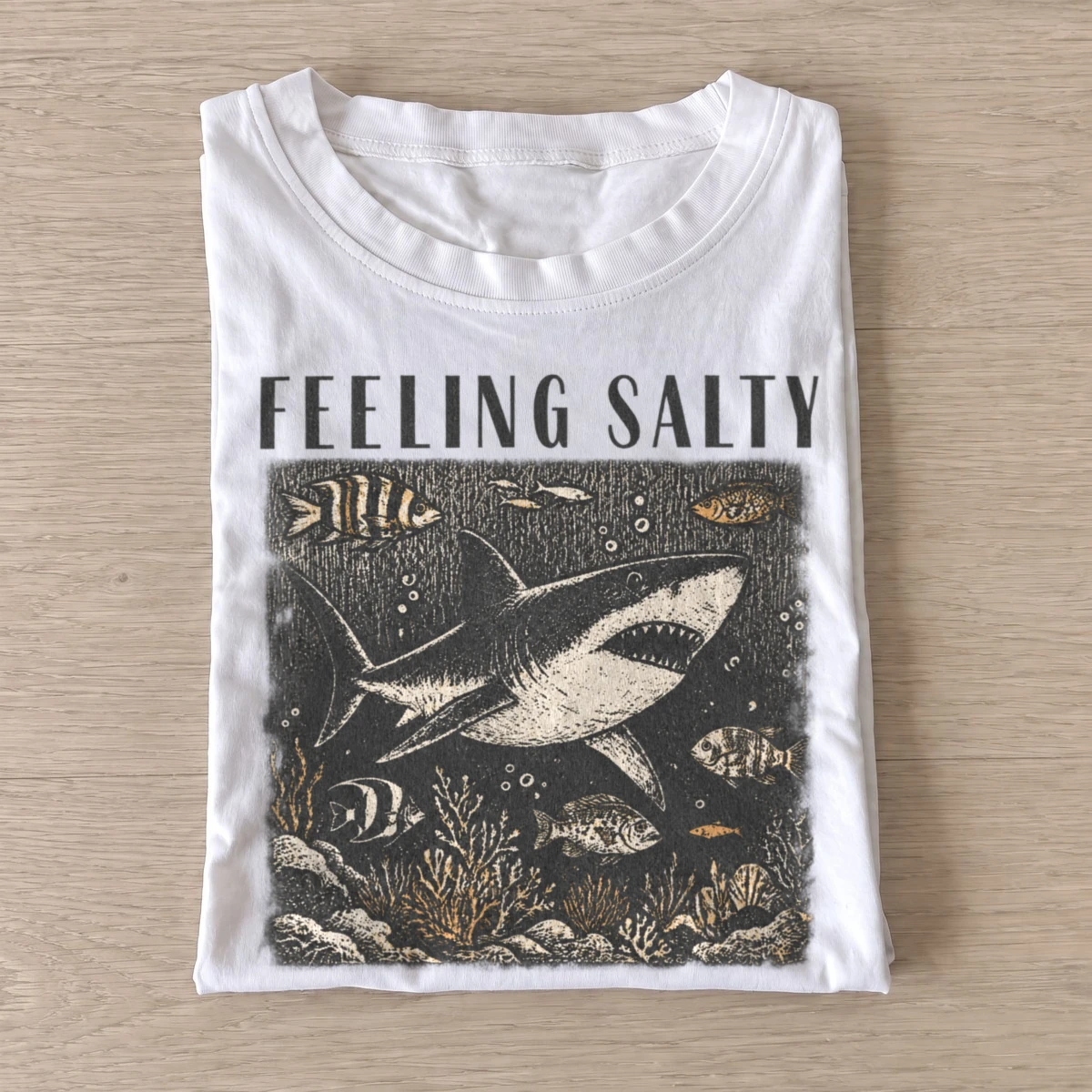 Feeling salty shark t shirt white20feeling salty shark.webp