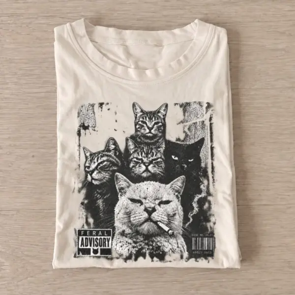 Feral advisory cat crew portrait t shirt sand20cat crew portrait.webp