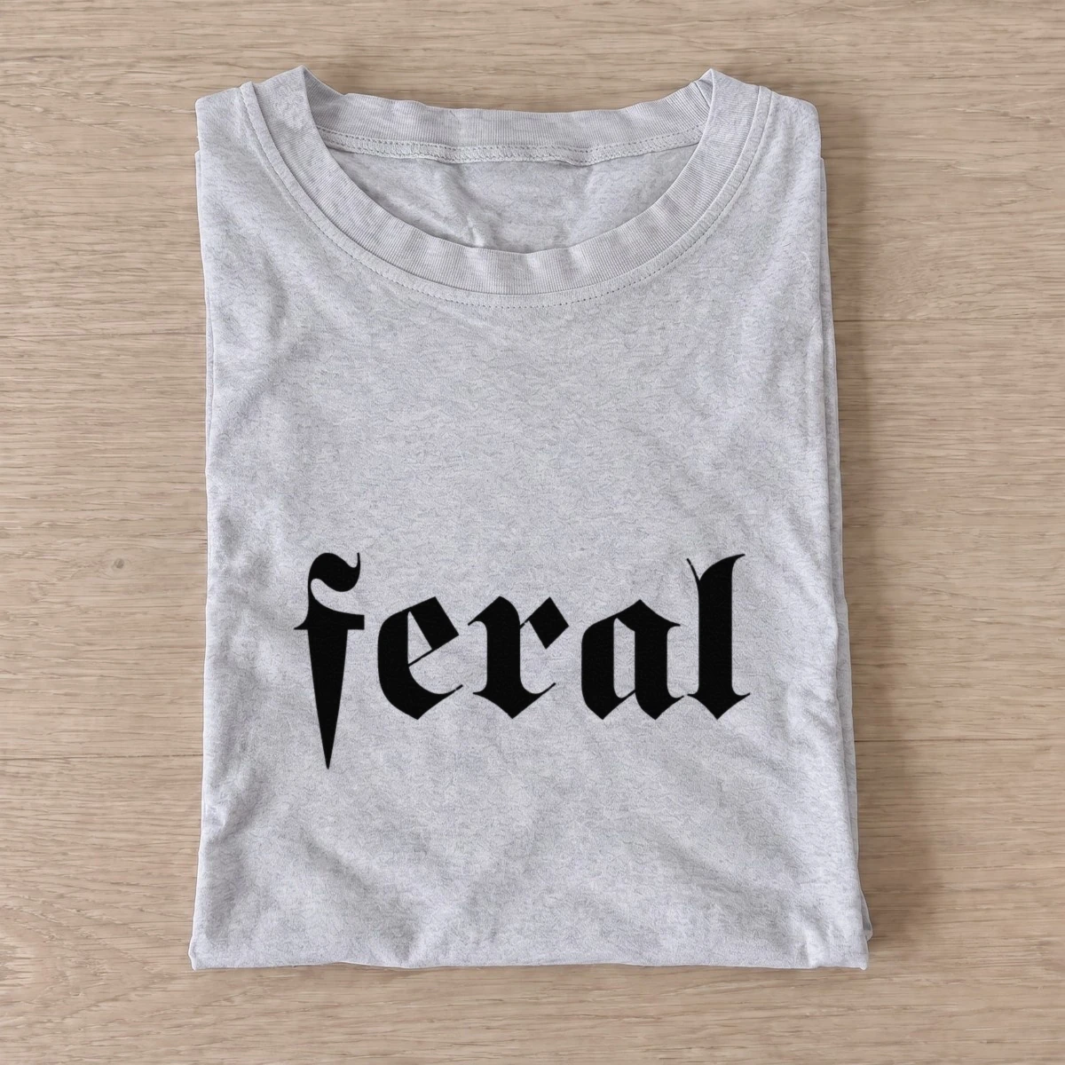 Feral blackletter t shirt gray20feral blackletter.webp