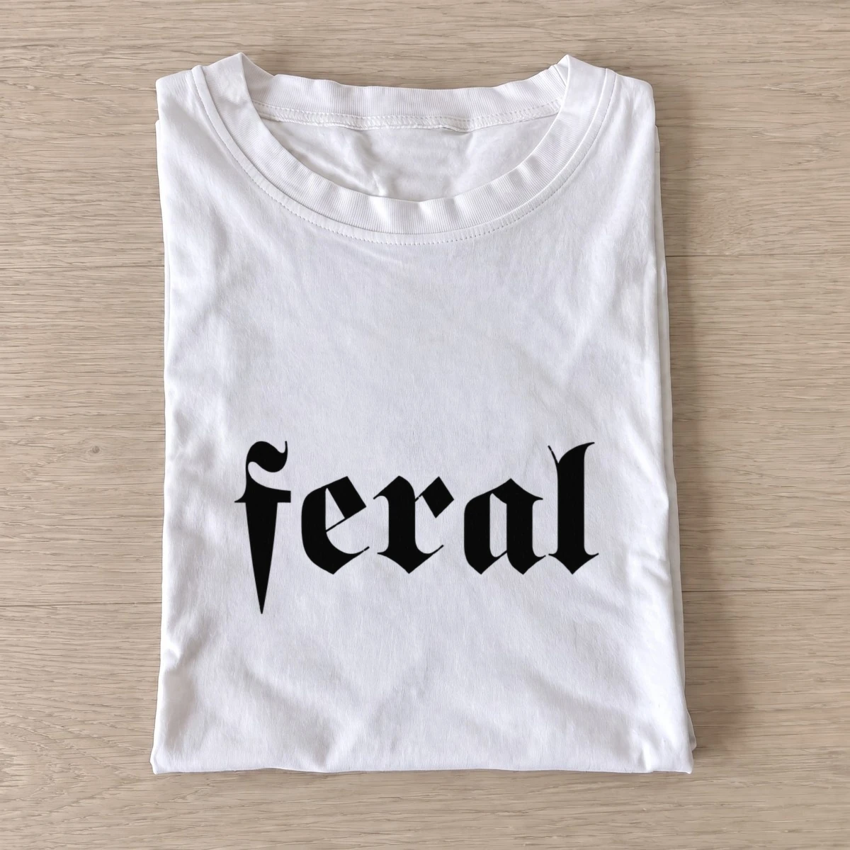 Feral blackletter t shirt white20feral blackletter.webp