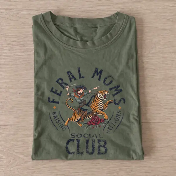 Feral mom social club t shirt olive20feral mom social club.webp