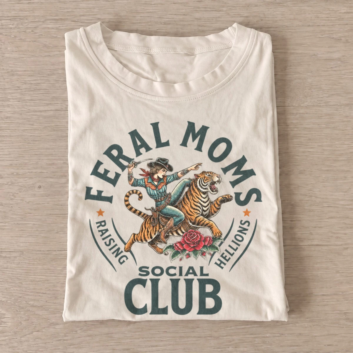 Feral moms social club graphic t shirt sand20feral moms club.webp