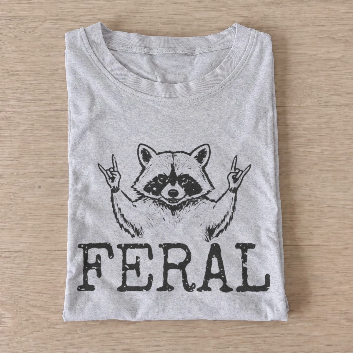 Feral raccoon graphic t shirt gray20feral raccoon.webp