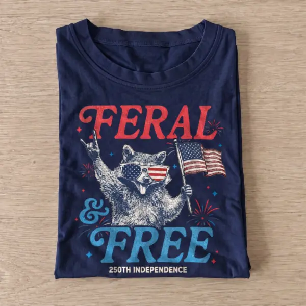 Feral and free patriotic raccoon t shirt navy20feral free raccoon.webp