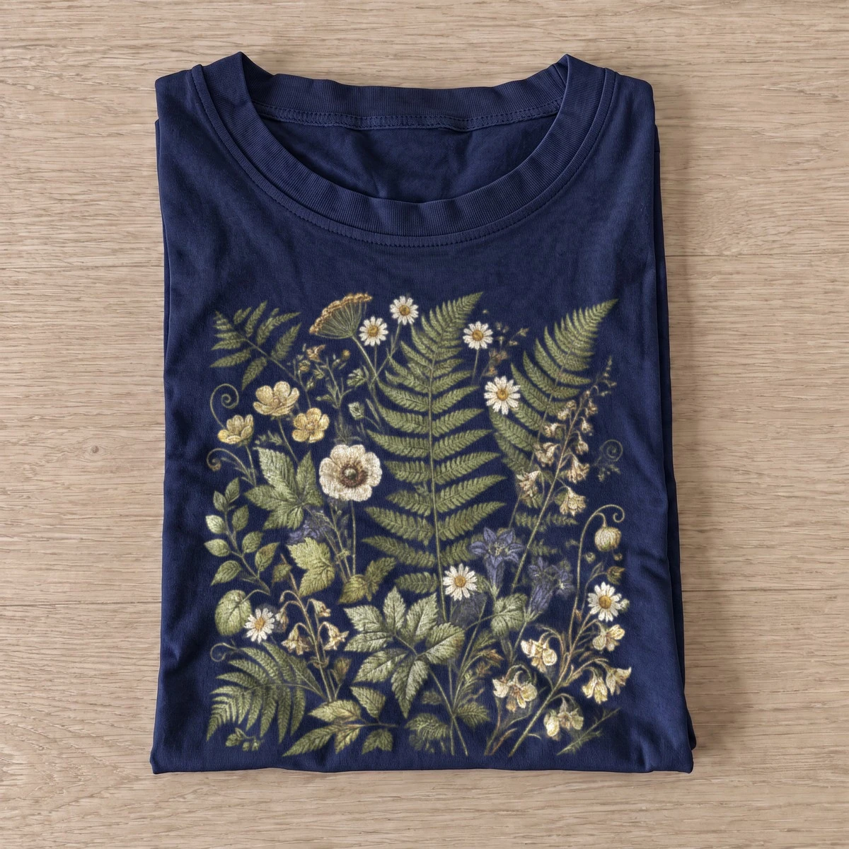 Fern and wildflower study botanical t shirt navy20fern wildflower study.webp