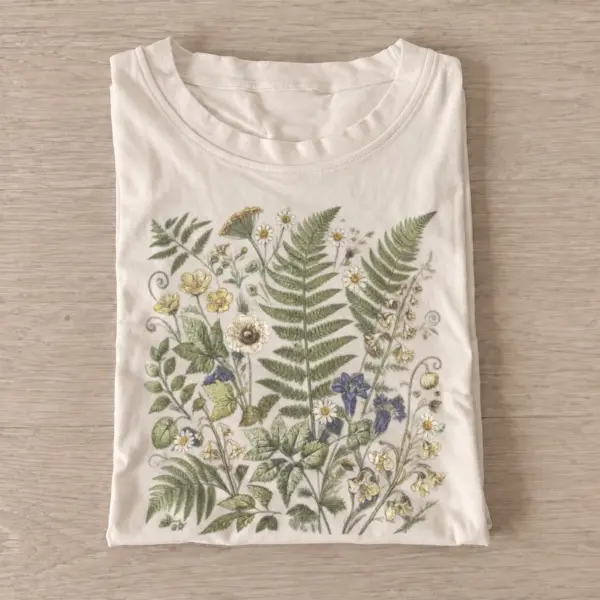 Fern and wildflower study botanical t shirt sand20fern wildflower study.webp