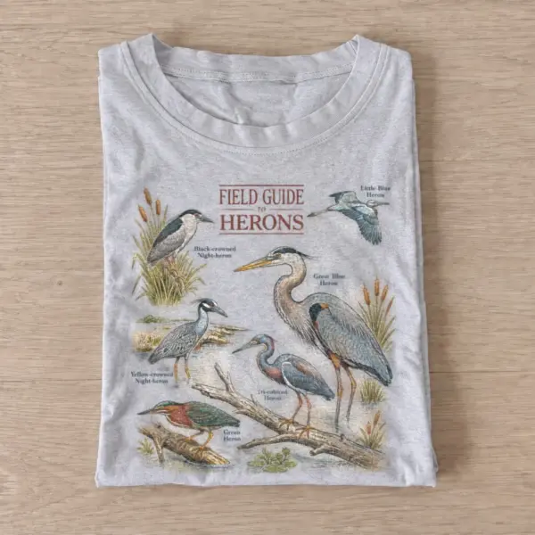 Field guide to herons t shirt gray20heron field guide.webp