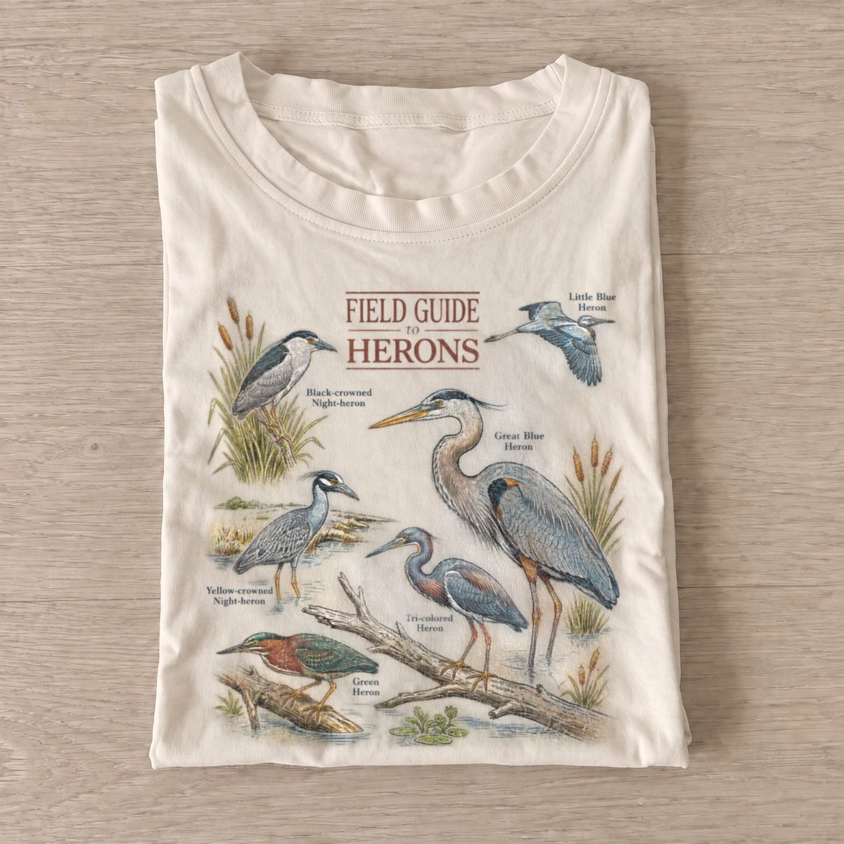 Field guide to herons t shirt sand20heron field guide.webp