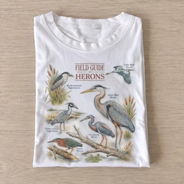 Field guide to herons t shirt white20heron field guide.webp