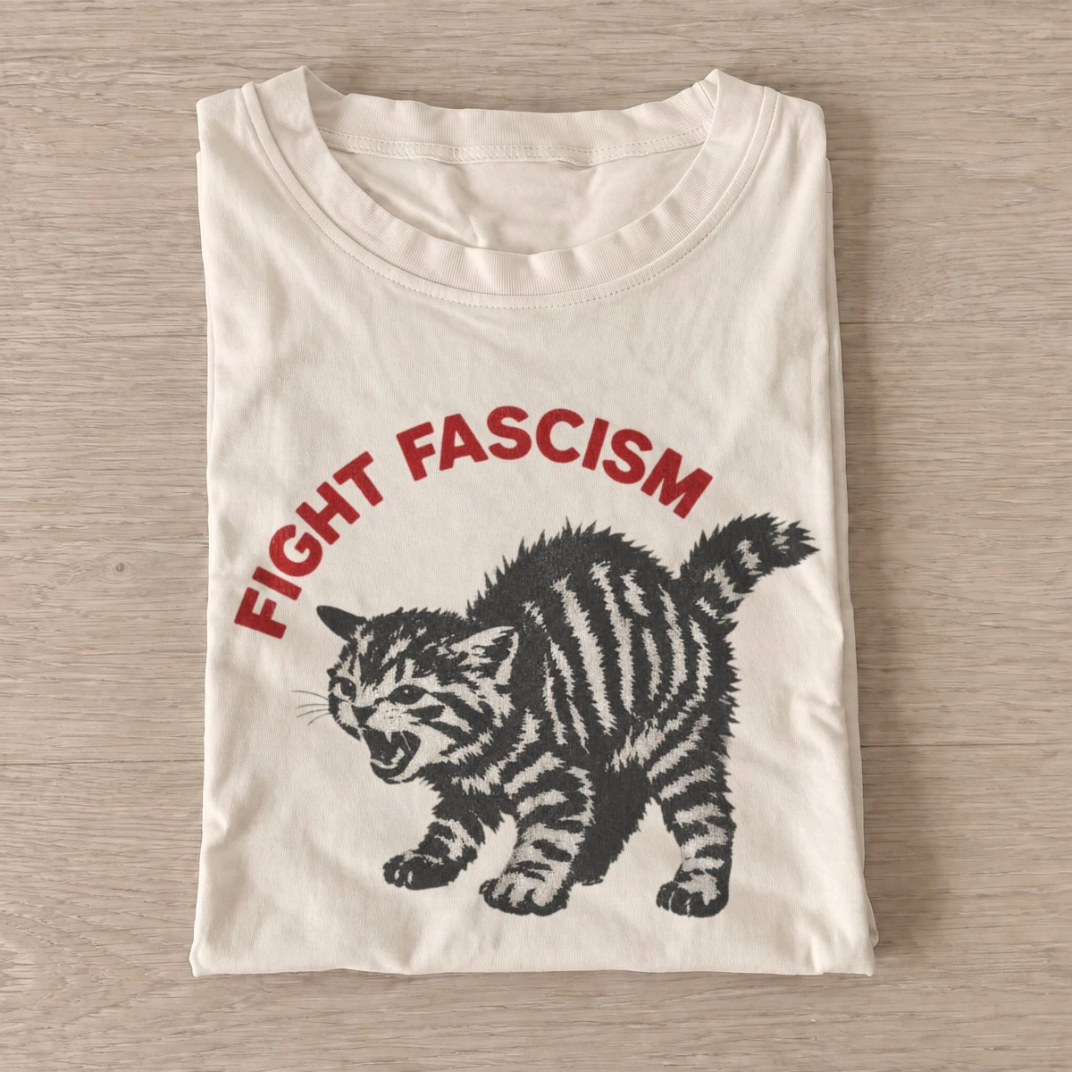 Fight fascism cat t shirt sand20fight fascism cat.webp