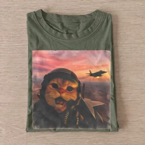 Fighter pilot cat t shirt olive20fighter pilot cat.webp