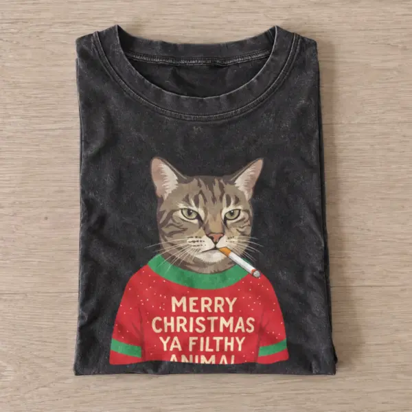 Filthy animal christmas vintage t shirt washed20black20filthy animal christmas.webp