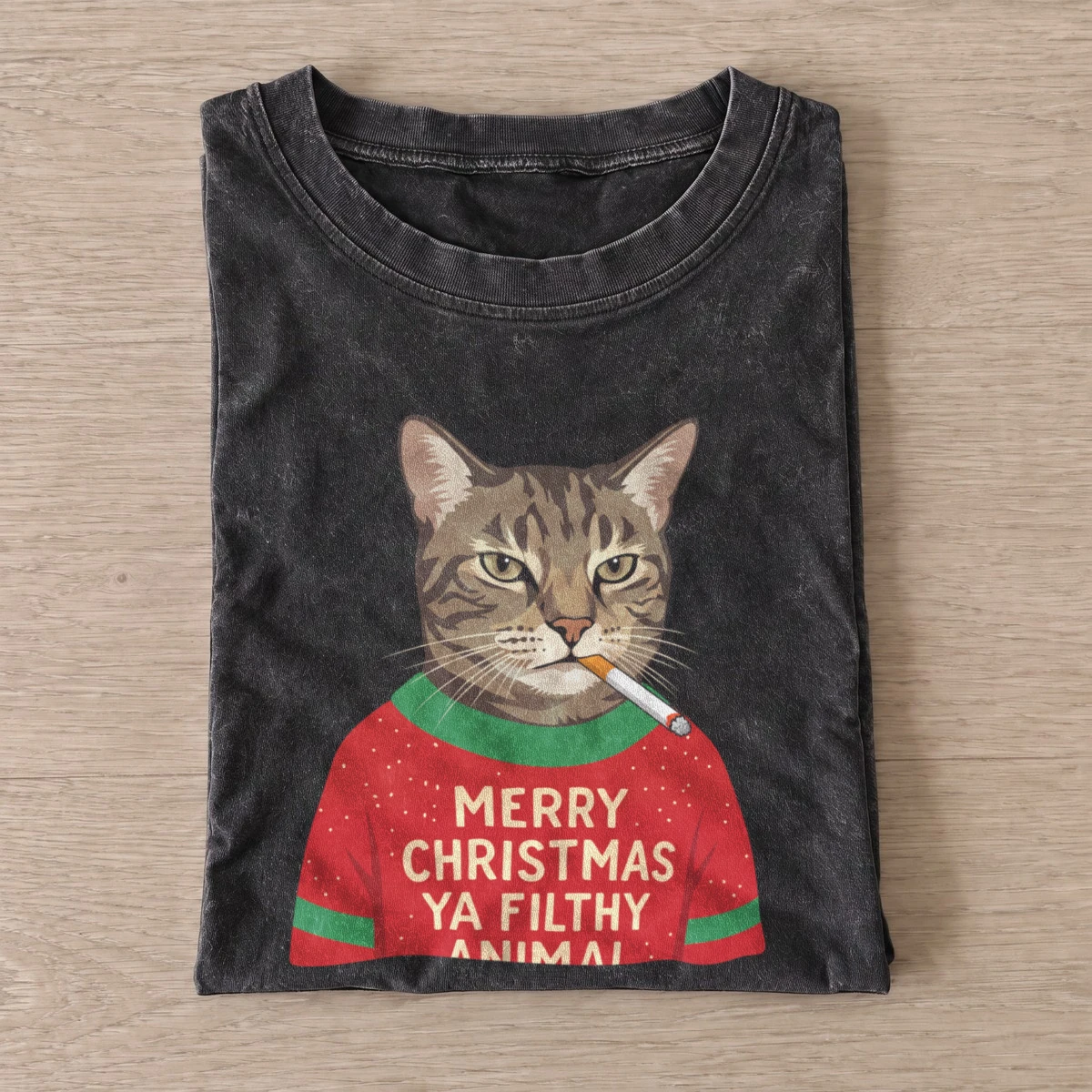 Filthy animal christmas vintage t shirt washed20black20filthy animal christmas.webp