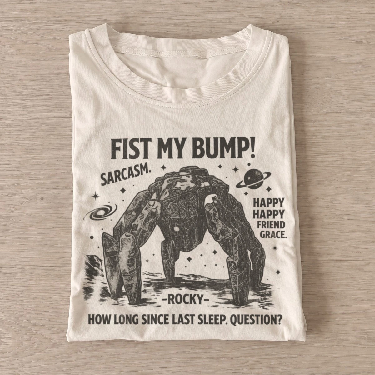 Fist my bump rocky space friend t shirt sand20stone space friend.webp