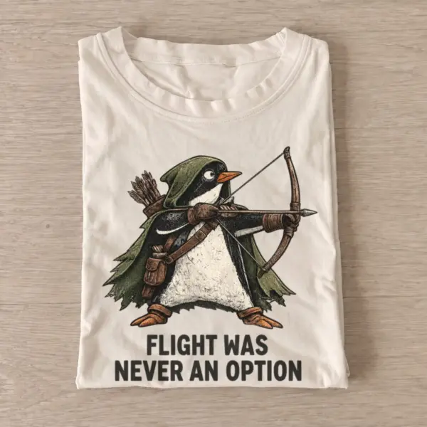 Flight was never an option archer penguin t shirt sand20archer penguin.webp