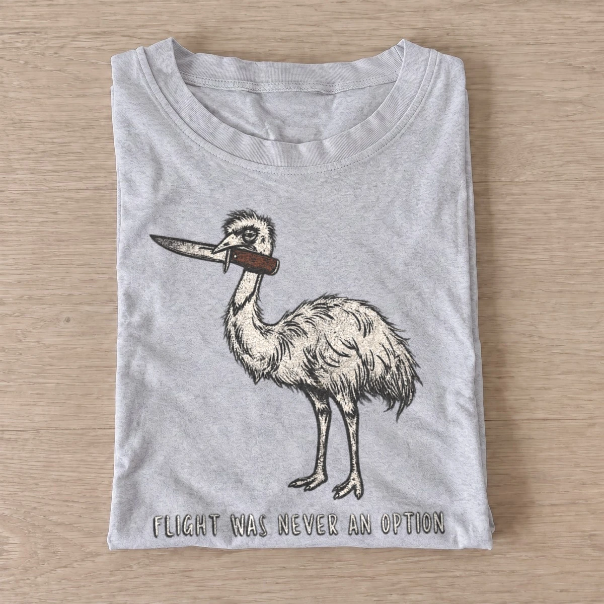 Flight was never an option emu t shirt gray20flightless fighter emu.webp