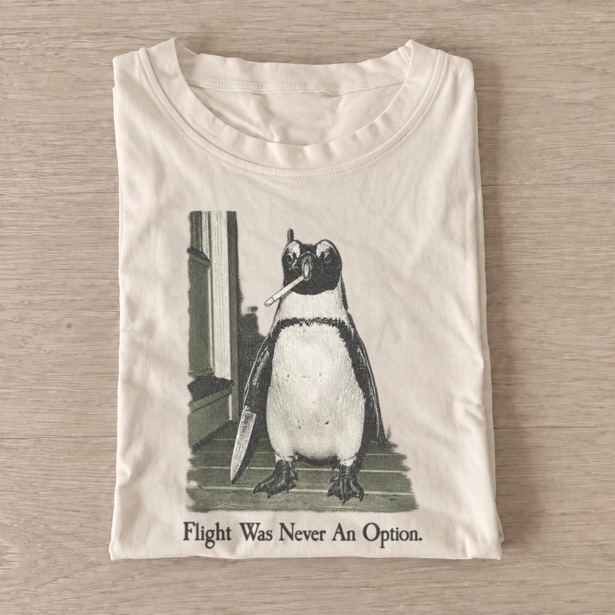Flight was never an option penguin t shirt sand20disguised penguin.webp