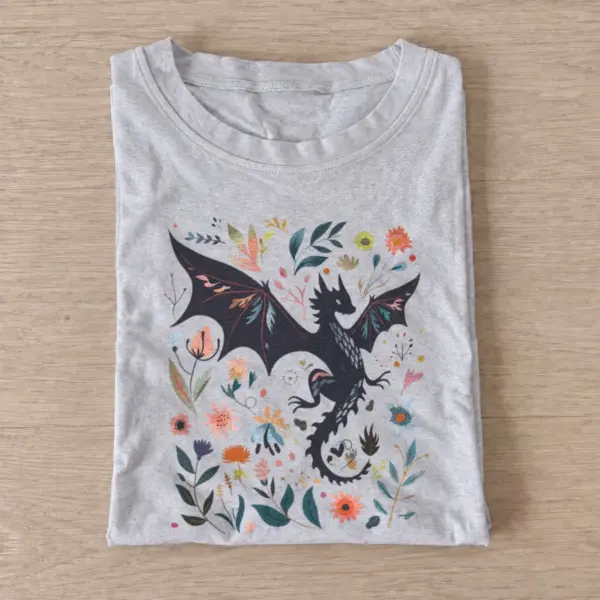 Floral dark dragon t shirt gray20floral dark dragon.webp