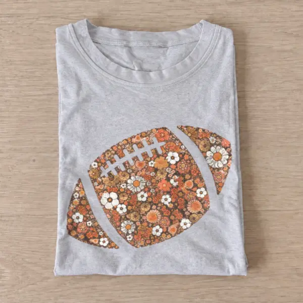 Floral football t shirt gray20floral football.webp