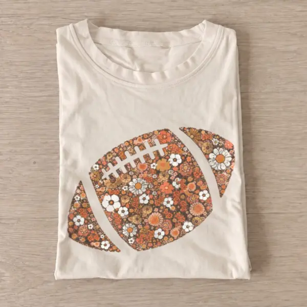 Floral football t shirt sand20floral football.webp