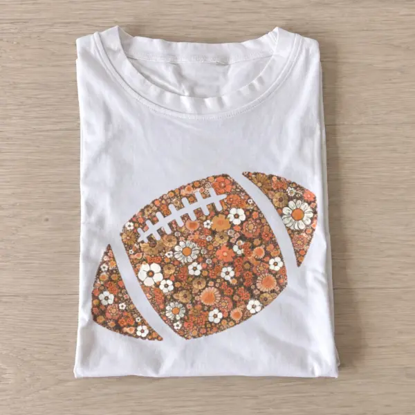 Floral football t shirt white20floral football.webp
