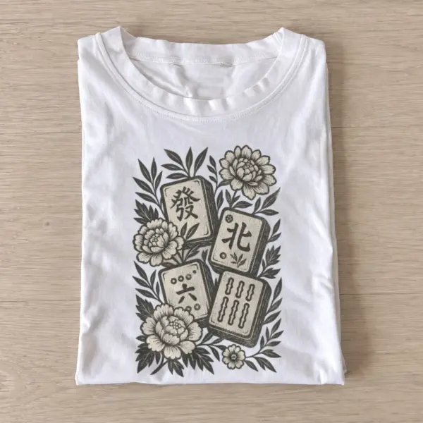 Floral mahjong t shirt white20floral mahjong.webp