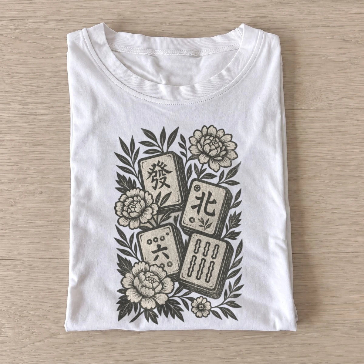 Floral mahjong t shirt white20floral mahjong.webp
