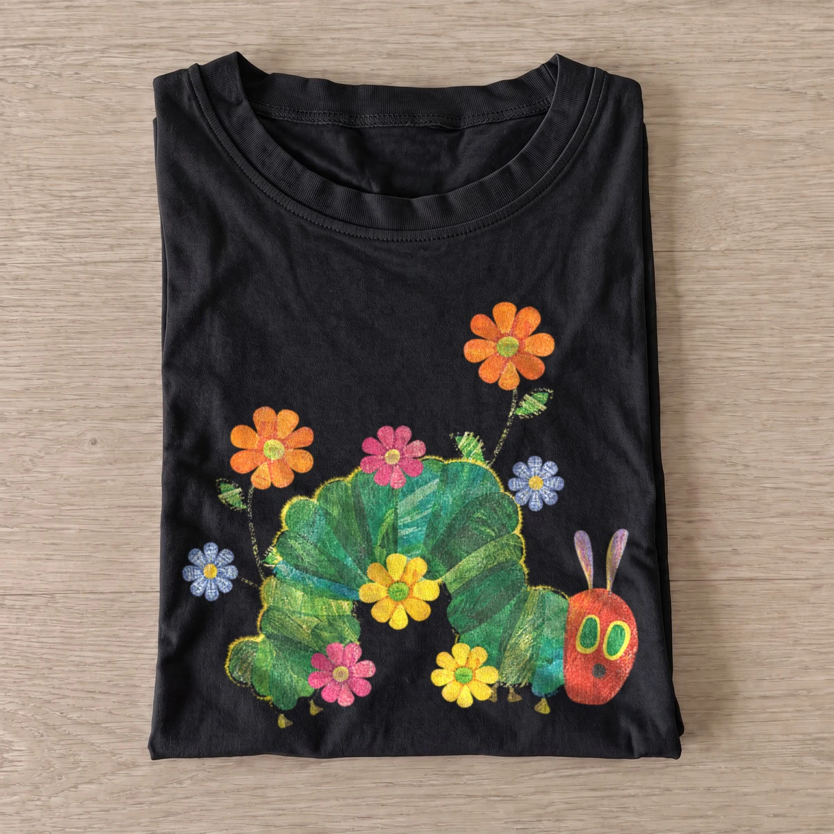 Flower caterpillar graphic t shirt black20flower caterpillar.webp