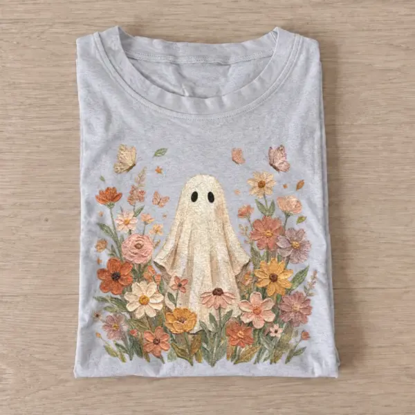 Flower garden ghost t shirt gray20flower garden ghost.webp